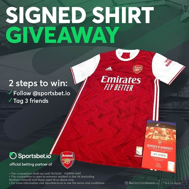 アーセナルFCさんのインスタグラム写真 - (アーセナルFCInstagram)「🙌 Arsenal SIGNED shirt giveaway!⁠ ⁠ 🤝 Follow @sportsbet.io⁠ ⁠ 👥 Tag 3 friends⁠ ⁠ 💡 Random winner announcement by Dec 16, 12:00 GMT⁠ ⁠  👉 T&C’s apply⁠」12月10日 22時30分 - arsenal