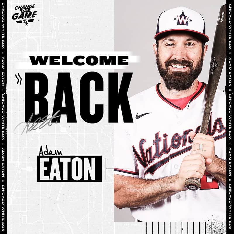 シカゴ・ホワイトソックスのインスタグラム：「Official: The Chicago White Sox have agreed to terms on a one-year, $8-million contract with outfielder Adam Eaton, which includes a club option for 2022.  Welcome back, @adam_eaton2!」