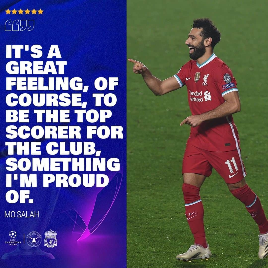 リヴァプールFCさんのインスタグラム写真 - (リヴァプールFCInstagram)「Mo on becoming our top scorer in @championsleague history 🙌 #LFC #LiverpoolFC #Salah #MoSalah」12月11日 2時18分 - liverpoolfc