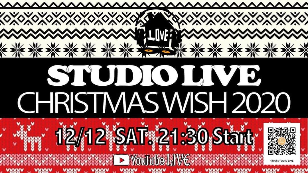LOVEのインスタグラム：「STUDIO LIVE  -CHRISTMAS WISH 2020- 12/12(土)21:30 start　　  🎫【無料配信 ➕ YouTubeスーパーチャット or paypay】 ※入場投げ銭500円以上を推奨  📺lovesingsofficialチャンネルから生配信  2020年クリスマス前のゾロ目ライブ。REC STUDIOクオリティの音響で今回もお届けするアコースティック弾き語り配信。  📮メッセージを募集します。 テーマは「願い事」💫 あなたの願い事を教えてください。(私が叶えられるやつがあればやりますけど😁) スタジオライブ内でLOVEサンタが読み上げていきます💌  → lovesingsofficial@gmail.com」