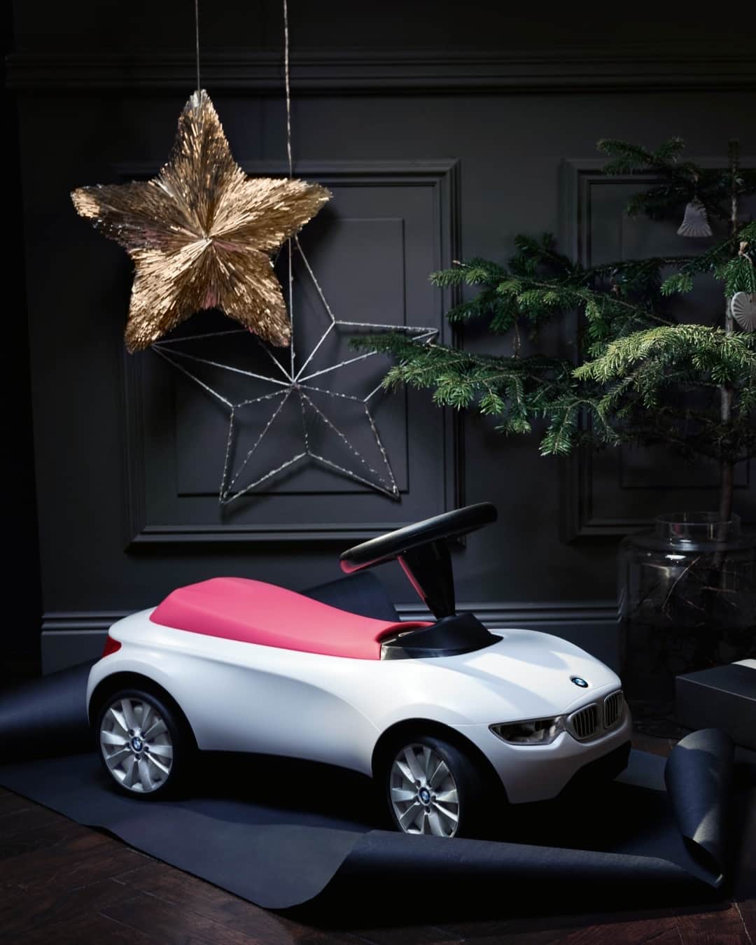 BMWのインスタグラム：「All I want for christmas is … well, the BMW Baby Racer III. Comes in three colors, with noise-cancelling rubber tires and an ergonomically optimized steering wheel with BMW logo and horn. Could it get better? #BMW #christmas」