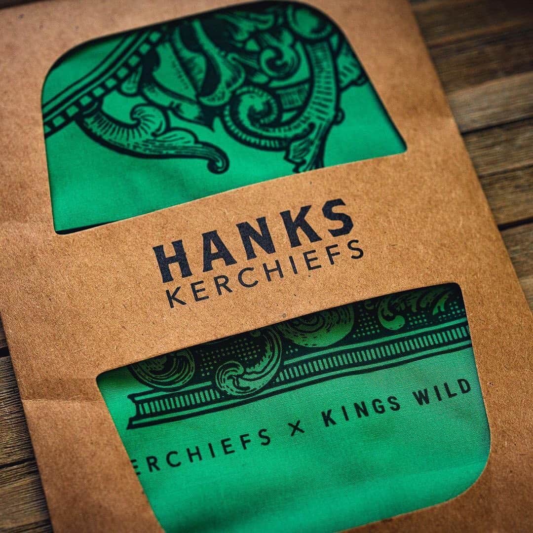 コリン・ハンクスのインスタグラム：「Ok, so this is biggie for me. A while back I discovered @kingswildproject and the incredible artist, Jackson Robinson. If you don’t already know about him and his rad company, you should. They create the most incredible playing cards you will ever see. After doing some slight online stalking , in a good way, we were able to connect and a friendship was born. I signed up for their monthly playing card subscription and highly recommend it. Jackson designed the most incredible artwork for this kerchief and I am so excited to be able to turn people onto another rad company. Give @kingswildproject a follow and pick up this new kerchief  Available at hankskerchiefs.com. Link in Bio.」
