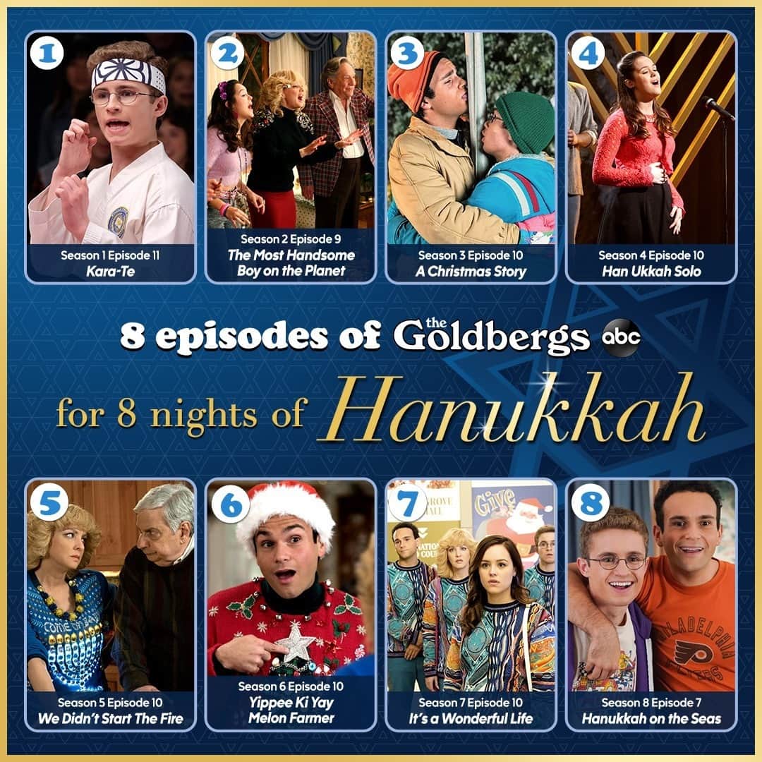 アメリカン・ブロードキャスティング・カンパニーさんのインスタグラム写真 - (アメリカン・ブロードキャスティング・カンパニーInstagram)「Starting tonight, stream eight nights of @thegoldbergsabc holiday episodes! 🤩Celebrate Hanukkah with your favorites, on demand or on Hulu! #HappyHanukkah #TheGoldbergs」12月11日 5時00分 - abcnetwork