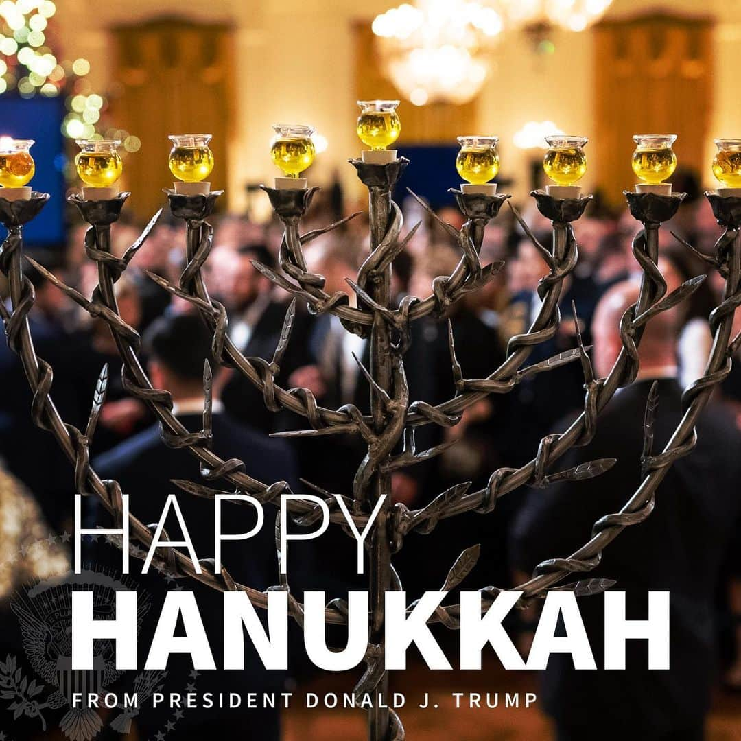 ドナルド・トランプさんのインスタグラム写真 - (ドナルド・トランプInstagram)「During this holiday season, the First Lady and I send our warmest greetings to the millions of Jewish people in the United States and around the world as they begin the celebration of Hanukkah and the miracle that kept the flames of the menorah burning in the Second Temple for eight nights.  The candle-lighting tradition that began over 2,000 years ago is rooted in perseverance and faith—two virtues that are indicative of the Jewish culture and the Jewish faith.  This year’s observance of the Festival of Lights comes at a time when the unbreakable bond between the United States and Israel has never been stronger.  Over the past four years, my Administration has stood in unwavering solidarity with the Jewish people. In recent months, we brokered historic peace deals between Israel and major Arab countries, including the United Arab Emirates, Bahrain, and Sudan, ushering in unprecedented opportunities for enhancing stability and prosperity in the region. As we enter this season of celebration and reflection, we must continue to build on this progress and work toward a brighter and more secure future in the Middle East and around the world.  Over the next eight days, families and friends will gather to carry on the time-honored tradition of lighting the menorah.  The First Lady and I wish you all a joyous celebration. Happy Hanukkah!」12月11日 6時24分 - realdonaldtrump