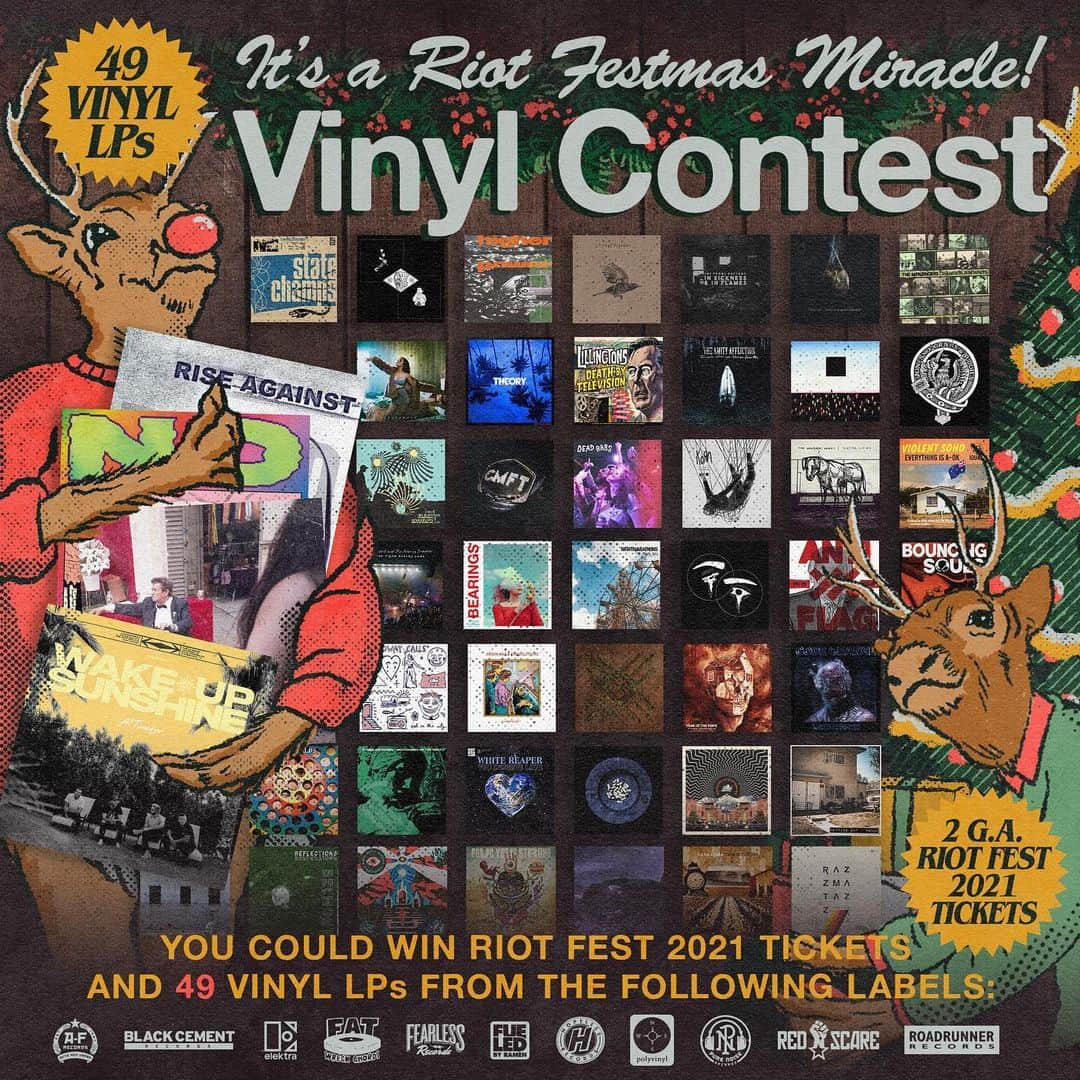 Fueled By Ramenさんのインスタグラム写真 - (Fueled By RamenInstagram)「The @riot_fest Vinyl Contest is back and bigger than ever. This year, you have three chances to win 49 different records including @alltimelow, @nothingnowhere, @thefrontbottoms, and a pair of Riot Fest 2021 tickets. Get all the details on how to enter at the link in stories.」12月11日 7時25分 - fueledby
