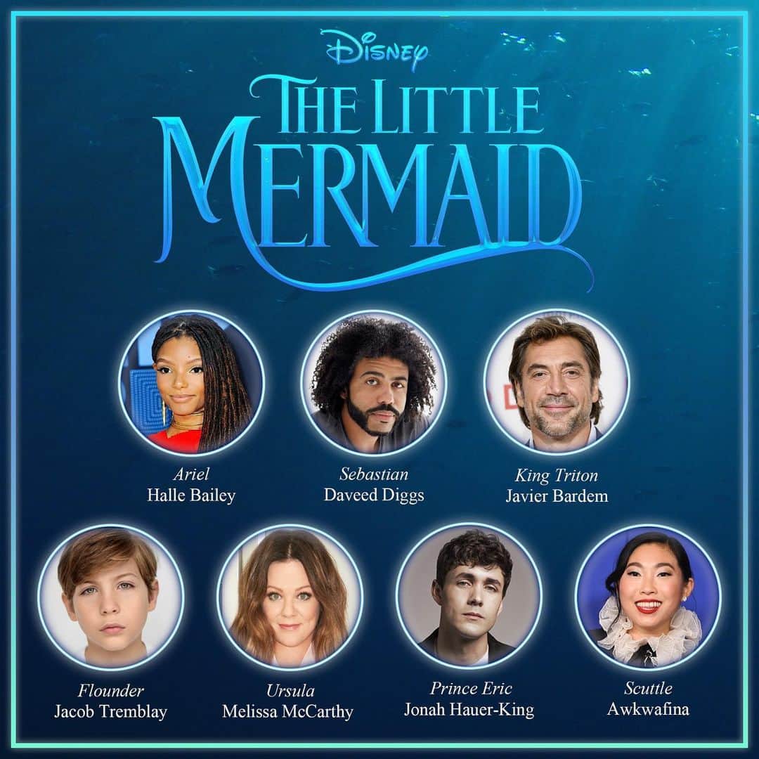 Walt Disney Studiosさんのインスタグラム写真 - (Walt Disney StudiosInstagram)「Go under the sea and meet the cast of Disney’s The Little Mermaid, starring Halle Bailey, Jonah Hauer-King, Awkwafina, Daveed Diggs, Jacob Tremblay, Melissa McCarthy and Javier Bardem. Directed by Rob Marshall, the film will feature music from the animated original as well as all-new music by Alan Menken and Lin-Manuel Miranda. 🌊🐚」12月11日 9時02分 - disneystudios