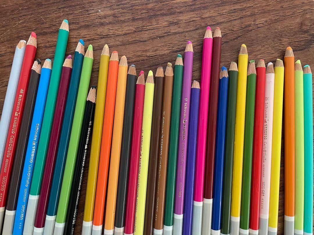 chambre de charmeさんのインスタグラム写真 - (chambre de charmeInstagram)「.﻿ ﻿ ・✳︎・✳︎・大切にしているもの・✳︎・✳︎・﻿ 学生の頃、母に買ってもらった色鉛筆。﻿ 水をつけると絵の具になるという少し変わったタイプ。﻿ 画家をやっている母はこの色鉛筆を使って﻿ さらさらっと子供のリクエストに答えて﻿ キツネやらネコやらを書いてくれていました。﻿ ﻿ 絵心があまりない私はそんな感じでは﻿ 使えていないけれど、お仕事でコーディネートを﻿ 考える時などに使っている大切な道具です。﻿ ﻿ ﻿ chambre de charme 企画﻿ —-———-———-———-———-——-—-﻿ #大切な物 #受け継がれる物 #色鉛筆﻿ #chambredecharme #ambidex﻿ ﻿」12月11日 19時56分 - malle_cdc_official