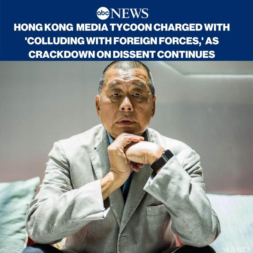 ABC Newsさんのインスタグラム写真 - (ABC NewsInstagram)「Jimmy Lai, a media tycoon and outspoken pro-democracy advocate, is the most high-profile figure to be charged under Hong Kong's controversial new national security law. Read more at link in bio.⁠」12月11日 20時05分 - abcnews