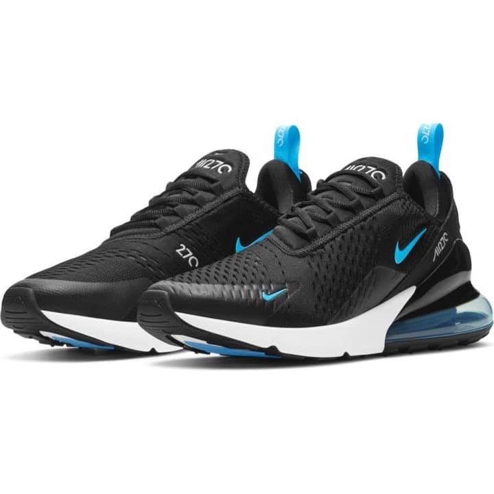 のインスタグラム：「【NEW🙌】NIKE AIR MAX 270 DD7120-001/100 ￥15,000+tax  き心地を追求した「AIR MAX 270」に、ブルーを差し色にした一足が登場。  #kicks #sneakerhead #sneakers #sneakeraddict #tokyo #japan #kickstagram #👟 #abcmart #abcマート #ABCGS #NIKE #ナイキ #nikeairmax #airmax #max270 #エアマックス」