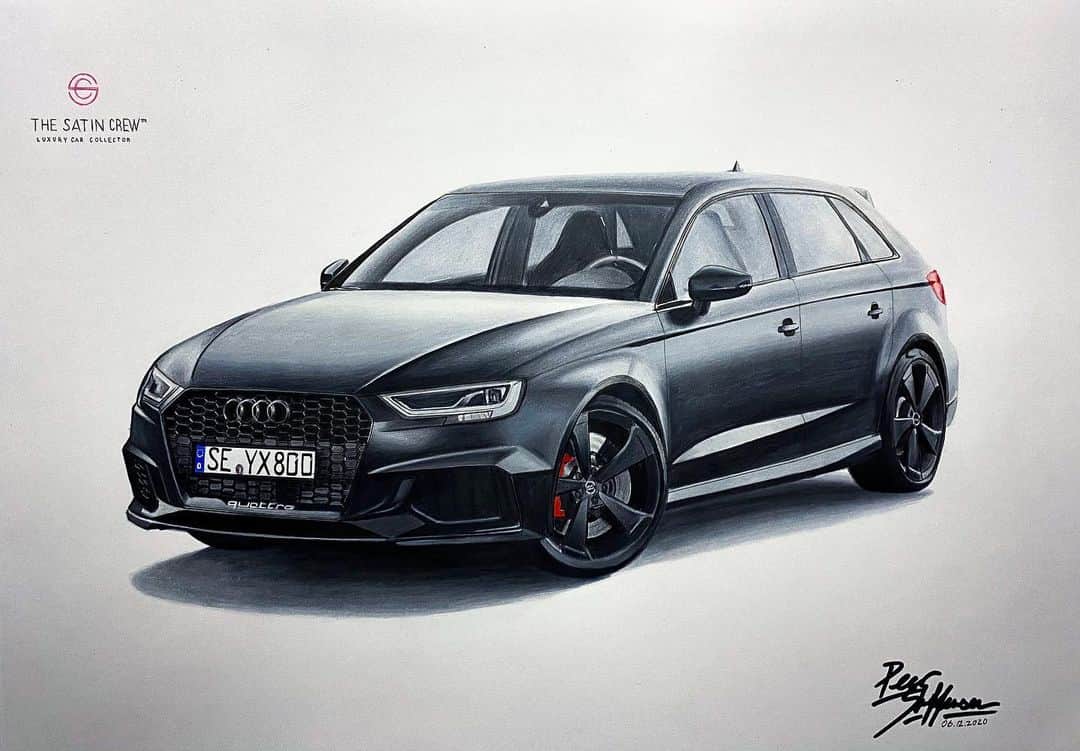 CarsWithoutLimitsさんのインスタグラム写真 - (CarsWithoutLimitsInstagram)「Audi RS3 hand-drawn by @peer.steffensen 🕷  #carswithoutlimits #audi #rs3」12月11日 12時36分 - carswithoutlimits