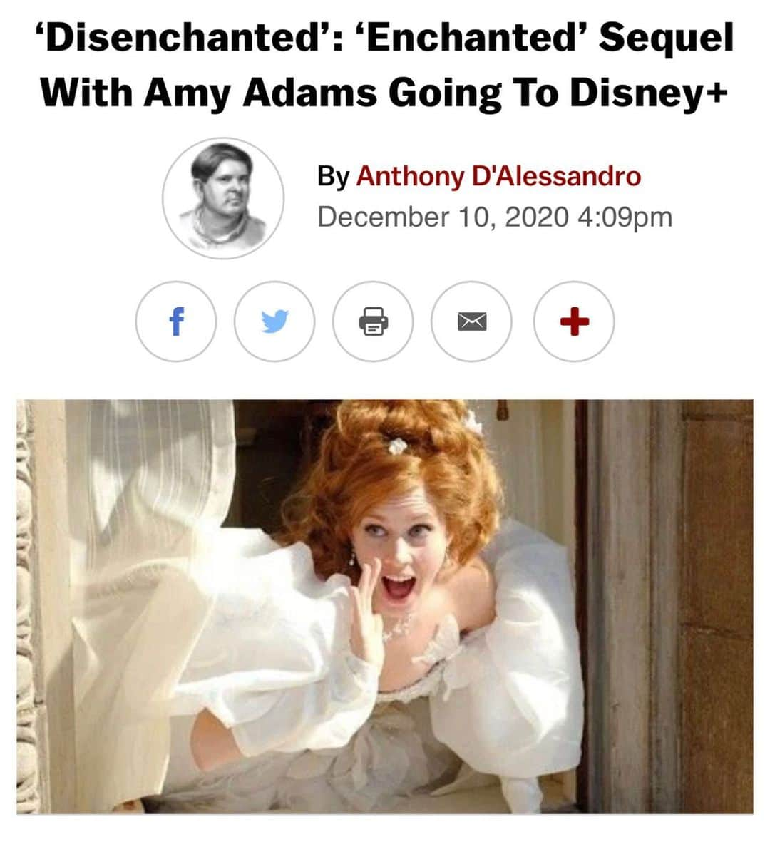 アダム・シャンクマンのインスタグラム：「YEP! She’s  BAAAAAACCCCKKKK! (And I am one very happy director) @amyadams #giselle @disneyplus #Disenchanted」