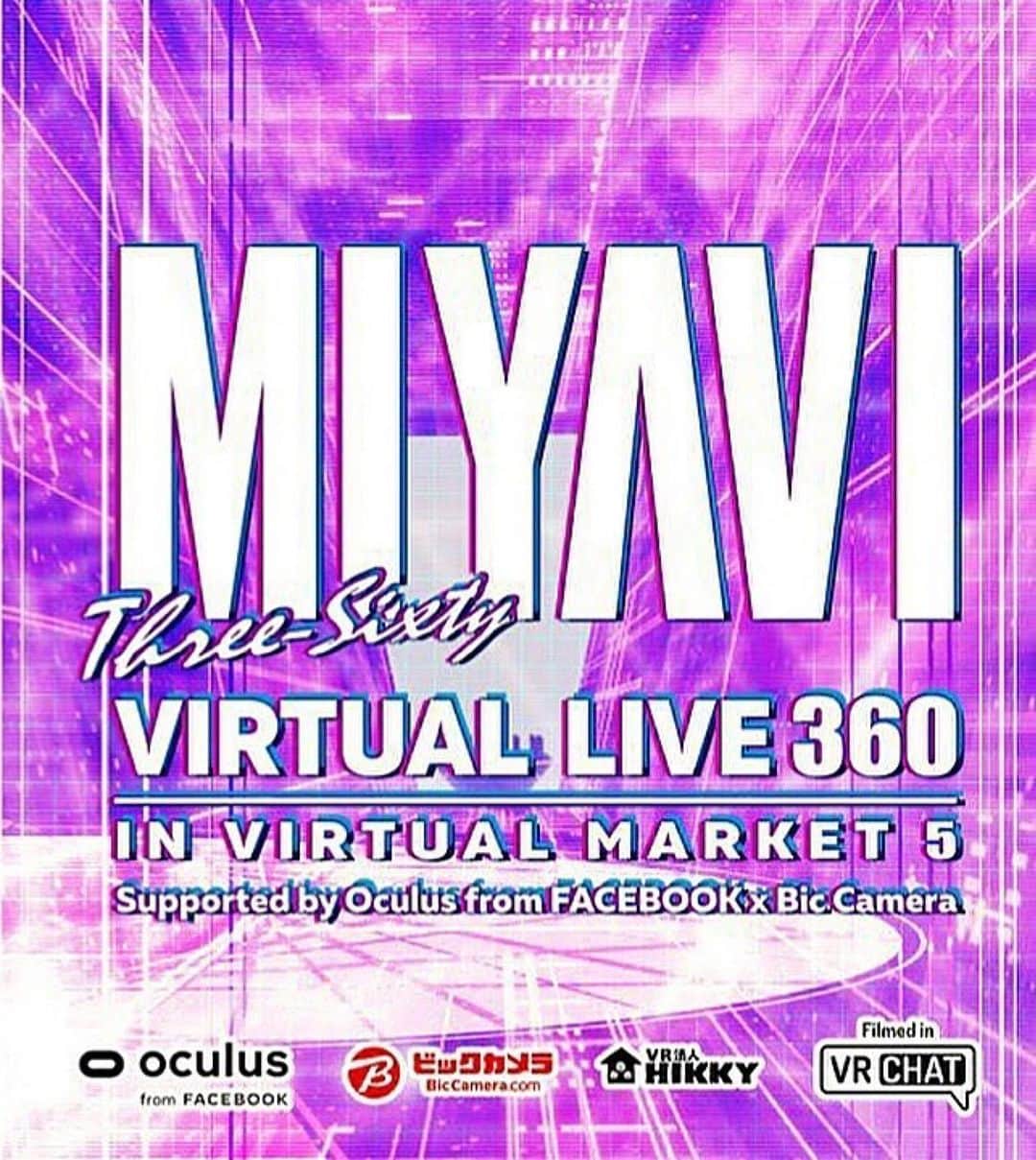 雅-MIYAVI-さんのインスタグラム写真 - (雅-MIYAVI-Instagram)「🔥🔥🔥🔥x1000000 😤🤩🤪😘#Repost @miyavi_staff ・・・ 「MIYAVI Virtual LIVE 360 “Three-Sixty” in Virtual Market 5」supported by Oculus from FACEBOOK x Bic Camera開催🔥 . 12/19(土)20:00から、MIYAVIによる「リアルとバーチャルを繋ぐ」をコンセプトとしたパフォーマンスイベントを実施します🎸 . コロナ発生以降、様々なチャレンジをしてきたMIYAVI Virtualプロジェクト💫 ついに今、世界で一番集客力のあるVRイベント「バーチャルマーケット5」にて開催‼️🔥 参加は無料です✨ . 是非、FaceBookの最新コードレス 型VRデバイス“Oculus Quest 2”でバーチャルワールドへと没入し、新感覚のライヴ体験をお楽しみください🎶 YouTubeでも視聴可能です🙌 . 是非チェックしてください‼️ . 12/19(土)20:00～ 「MIYAVI Virtual LIVE 360 “Three-Sixty” in Virtual Market 5」 . 詳しくはこちら↓(YouTubeでも視聴可能) https://miyavivr.com/ . Facebook Oculusのお求めはこちら↓ https://www.biccamera.com/bc/c/facebook/oculus/quest2/index.jsp . . 以下、MIYAVIからのコメント↓ 「新型コロナウィルス感染拡大以降、これまで当たり前だった経済活動や、 人と人とのつながり方が少しずつ変わりつつある中で、 アーティストとして、ドローンでの無人撮影や、チームラボプラネッツさんの光のアートとの共演など、 バーチャルの世界での新しい表現方法を模索してきました。 そして、今回いよいよVRワールドでのパフォーマンスに挑戦します。 バーチャルの世界で、どうリアルに届けられるのか？その答えの一つがここにあるんではないか、 そう強く感じています。  世界中のVRの先人達が集まる、ここバーチャルマーケット5で皆さんとお会いし、 新しい景色を描けることを楽しみにしています。 」 . . #MIYAVI #LDH #MYVCREW #VirtualLIVE360 #ThreeSixty #VirtualMarket5 #Oculus #Vket」12月11日 18時31分 - miyavi_ishihara