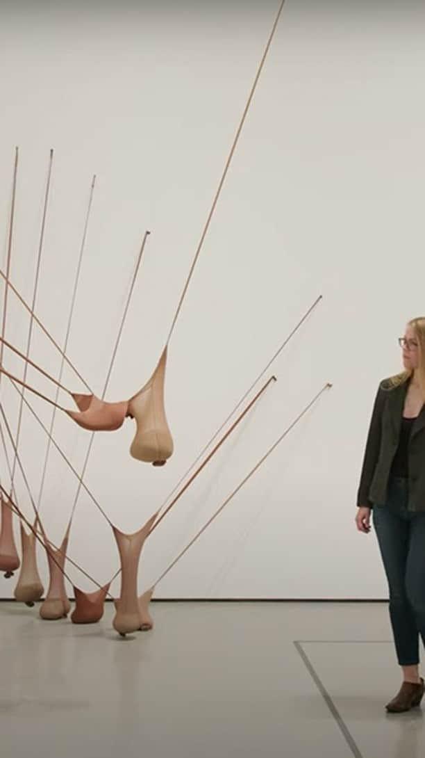 ニューヨーク近代美術館のインスタグラム：「"The way it felt with grief is that nothing really mattered. And even when nothing mattered, every time I saw this piece, I felt something."  Conservator Megan Randall recalls working on #SengaNengudi’s sculpture "R.S.V.P I" during a time of personal struggle and loss, and finding unexpected inspiration in its representation of human elasticity and resilience.  Find Megan's selection of resources and narratives on miscarriage, pregnancy loss, and infertility at the link in our bio.  Explore the #MoMACollection work by work as we release a new #UNIQLOArtSpeaks video each Friday, and experience "R.S.V.P I" in our second-floor collection gallery Hardware/Software.  @uniqlousa is MoMA’s proud partner of #ArtForAll」