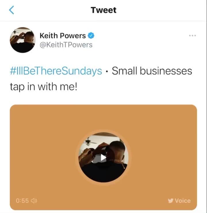 キース・パワーズのインスタグラム：「Yes #IllBeThereSundays will begin THIS Sunday. I will be promoting a small business on my IG story. Hit me up here or via Twitter and I will try to my best to get you on my story in the upcoming weeks. I will also be reaching out to businesses personally! Like I said above, I will try to be consistent with this and my goal is to do this every Sunday, at LEAST two Sundays a month. I’m promoting only one business at a time on these Sunday’s to make sure it gets the attention and not get overlooked. I simply just want to help. Just a heads up, I will stray away from businesses that support ANY type of hate. Much love to y’all, hit me up. 🙏🏿❤️ #IllBeThereSundays @illbethere24hours」