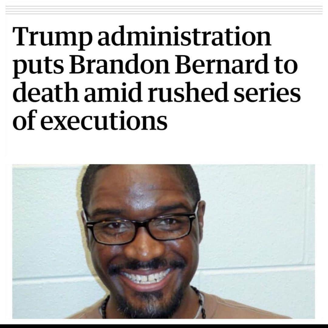 T.I.さんのインスタグラム写真 - (T.I.Instagram)「“Four of the five inmates set to die before Biden’s 20 January inauguration are black men.   Federal executions during a presidential transfer of power are rare, especially during a transition from a death-penalty proponent to a president-elect like Biden, opposed to capital punishment. The last time executions occurred in a lame-duck period was during the presidency of Grover Cleveland in the 1890s.”  -The Guardian   Damn Brandon. I hate that we ain't have enough time to fight for you! You deserved better. Still I know that God has the last say. Rest in Power.  #usorelse」12月12日 5時10分 - tip