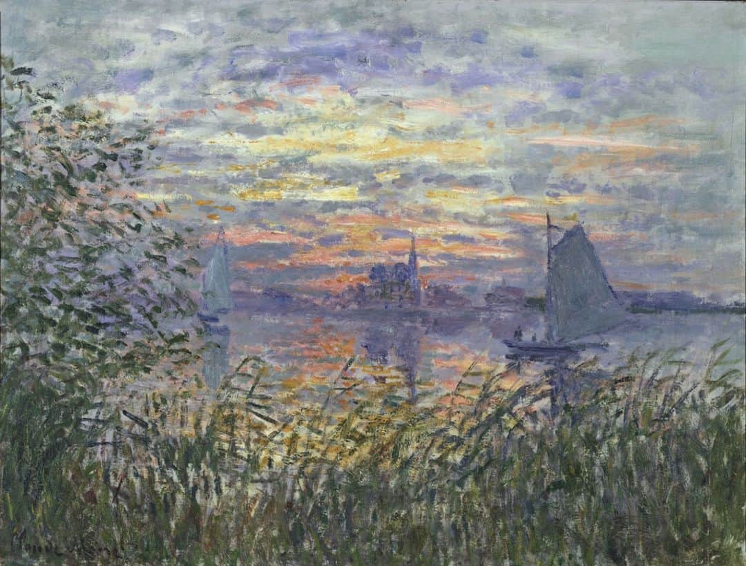 フィラデルフィア美術館さんのインスタグラム写真 - (フィラデルフィア美術館Instagram)「Sailing into the weekend...  "Marine View with a Sunset," around 1875, by Claude Monet」12月11日 23時52分 - philamuseum