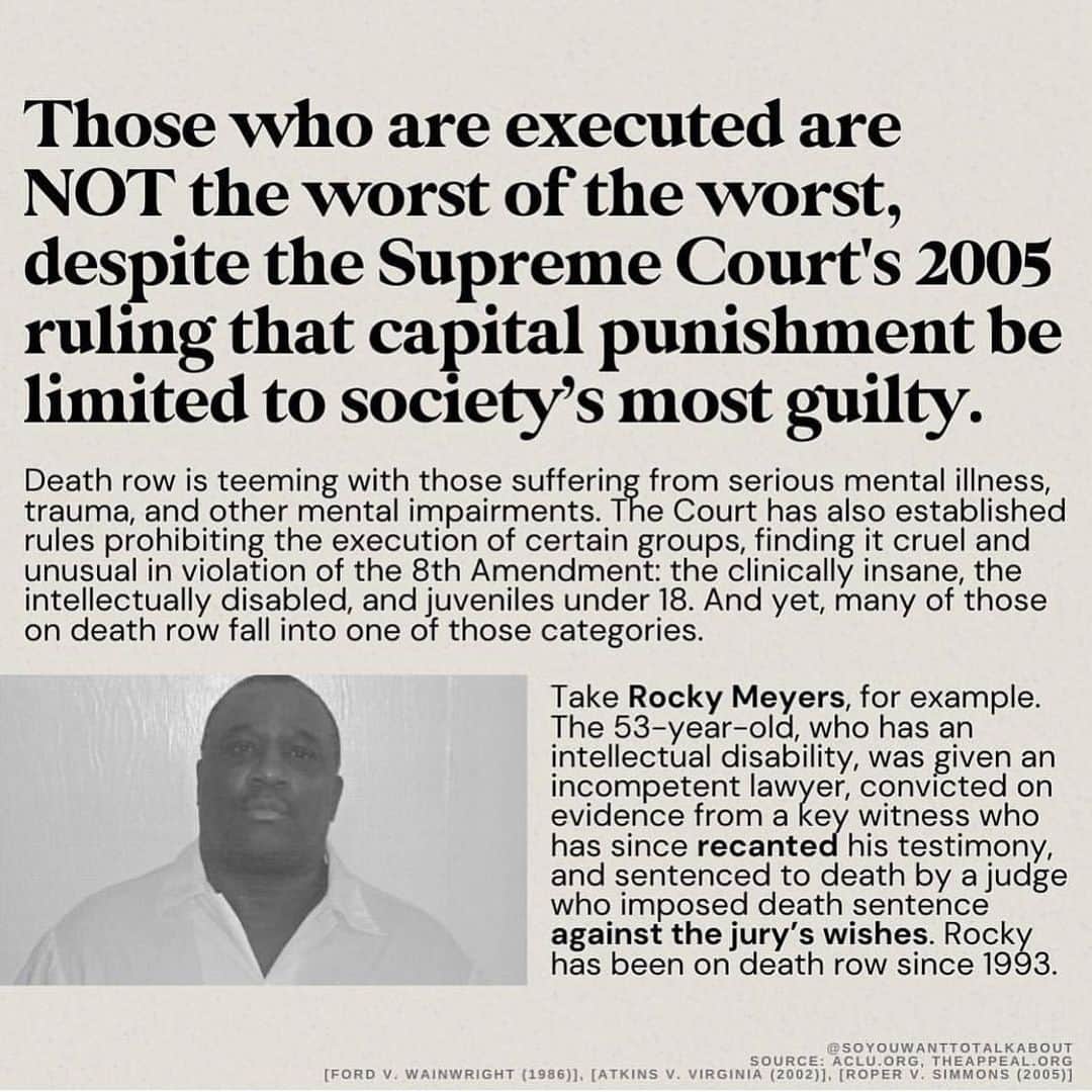 メイム・ビアリクさんのインスタグラム写真 - (メイム・ビアリクInstagram)「It’s time to abolish the death penalty. 💔 #repost from @mspackyetti   slides via @soyouwanttotalkabout. portrait by @alex.albadree.  inhumanity via America.」12月12日 0時09分 - missmayim