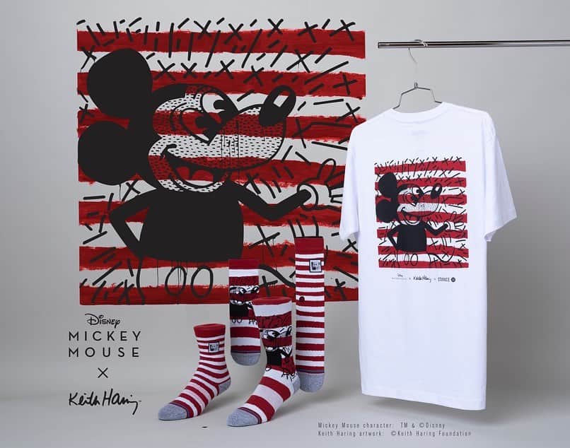 のインスタグラム：「Legendary Status 🎨... Shop our Mickey x Keith Haring x Stance tees available right now on Stance.com. 🎁」