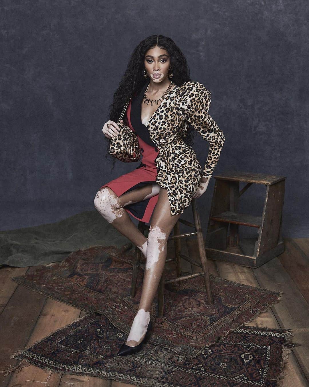 ジェレミー・スコットのインスタグラム：「🐆 @moschino PRE FALL ON MY DARLING @winnieharlow CAPTURED BY @marcus_mam  HAIR @cesar4styles MAKE UP @adamburrell 💅🏼 @nails_by_yoko」