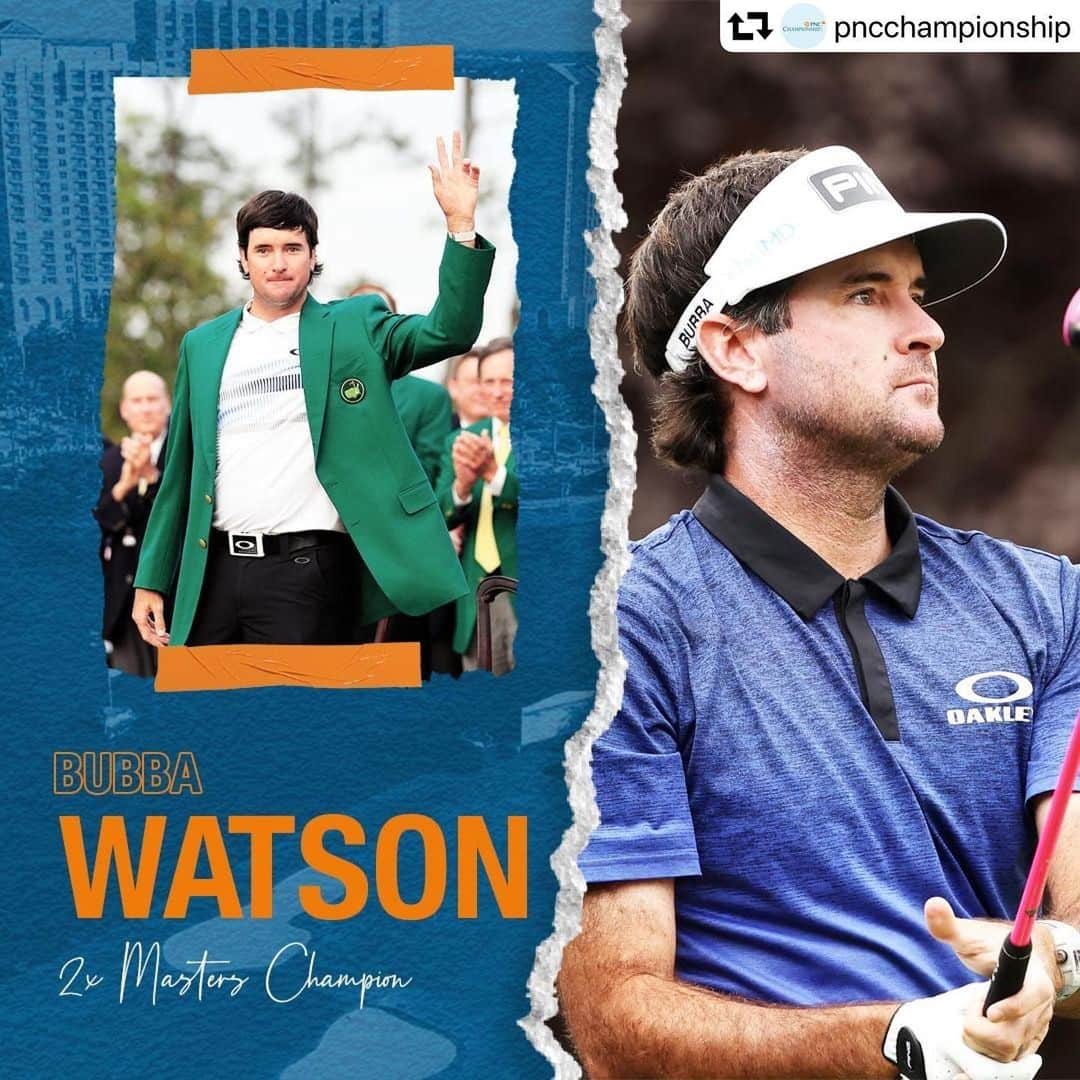 バッバ・ワトソンのインスタグラム：「Excited to be a part of the @pncchampionship next week!   #repost @pncchampionship ・・・ Our 2020 field is complete ✅ 🙌⁠ Welcoming x2 Masters Champion 𝘽𝙐𝘽𝘽𝘼 𝙒𝘼𝙏𝙎𝙊𝙉!⁠ 🔸 ⁠ #PNCchampionship #CelebrateFamily」