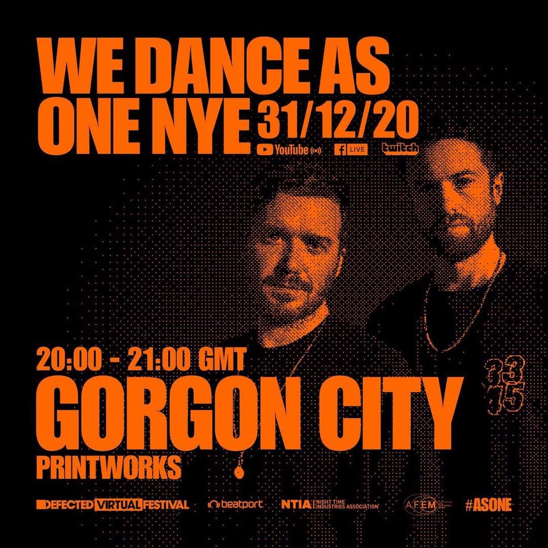 Gorgon Cityさんのインスタグラム写真 - (Gorgon CityInstagram)「Excited to announce we're going to be a part of @defectedrecords' NYE live stream this year 🥳 🥳 🥳 🥳  BIG set straight from @printworkslondon!」12月12日 0時56分 - gorgoncity