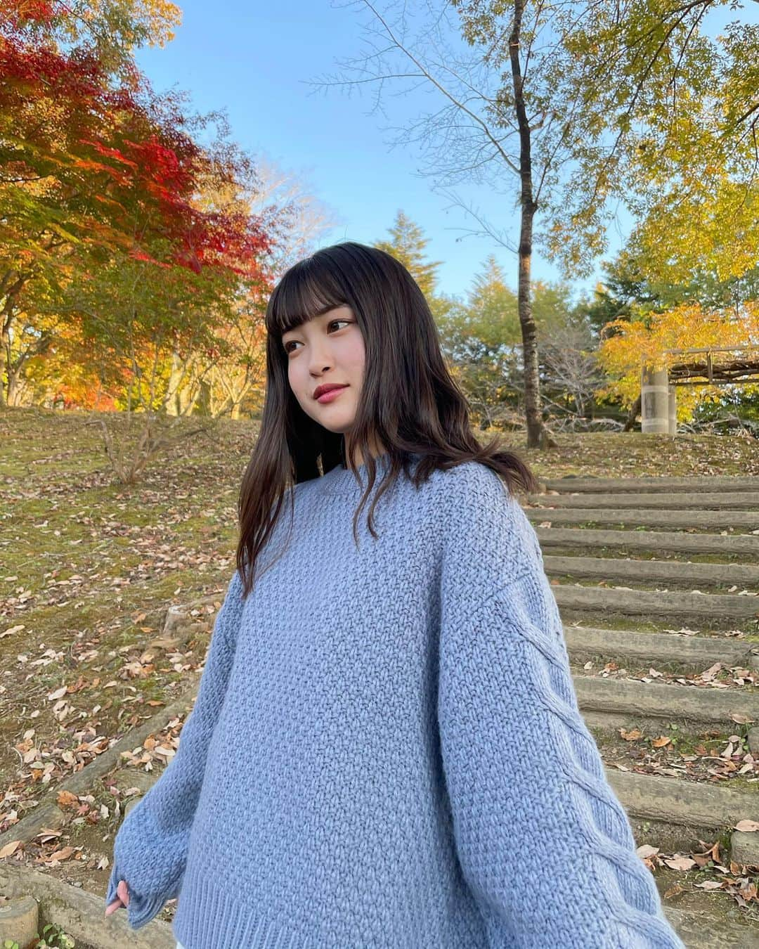 稲川美紅さんのインスタグラム写真 - (稲川美紅Instagram)「﻿ 12月になりましたが🍁﻿  ﻿ 水色のニットが可愛いのです(^^)﻿  最近は水色が好きです👗  ﻿ それと、宣材写真が変わりました👏  ﻿ #ニット  #袖の中にマスク #隠す特技」12月12日 1時00分 - miku_inagawa