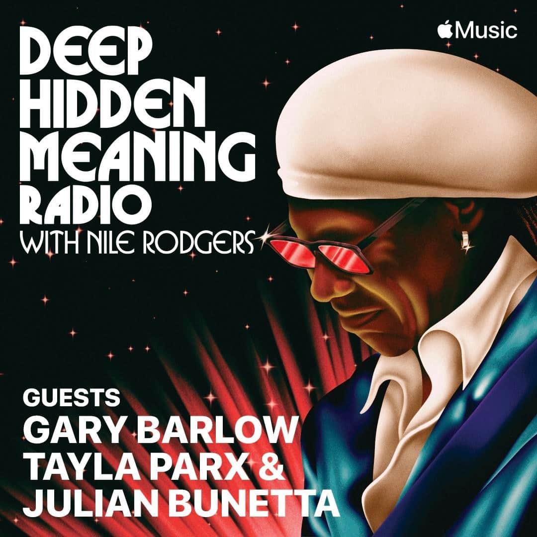 ナイル・ロジャースさんのインスタグラム写真 - (ナイル・ロジャースInstagram)「Talking with @officialgarybarlow, @taylaparx and #JulianBunetta tomorrow at 8am PT on #DeepHiddenMeaning.  Open @applemusic, tap Radio, and hit Apple Music 1 tomorrow morning to listen live!  apple.co/nile」12月12日 1時01分 - nilerodgers