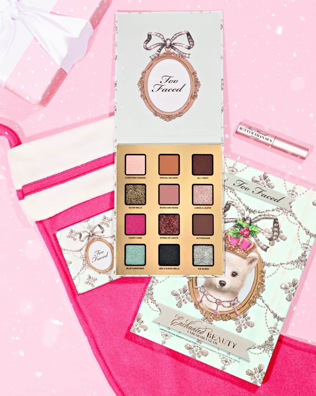 Too Facedのインスタグラム：「Play up your glam with sparkle & pops of color or seductive neutrals and top it off with Better Than Sex Mascara! 💖 Our Enchanted Beauty Unbearably Glam Makeup Set is perfect for any makeup lover on your list. 😉 #toofaced」