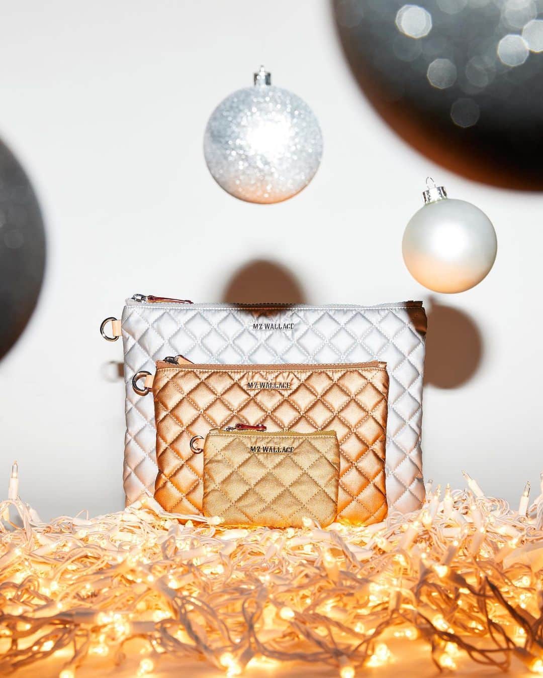 MZウォレスのインスタグラム：「Day 10! The perfect present for everyone on your list, including you (go ahead, treat yourself!). Our bestselling Metro Pouches, in three versatile sizes and festive hues. Head to our stories to get a closer look and tap to shop now!   ✨Check back tomorrow for another reveal.✨」