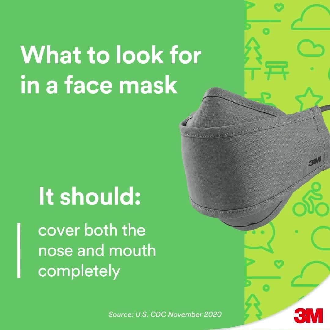 3M（スリーエム）のインスタグラム：「Along with physical distancing, wearing a non-medical face mask is an important way to show you care about your community’s well-being. Follow these simple tips to make sure you wear it right (Learn more via link in bio).」