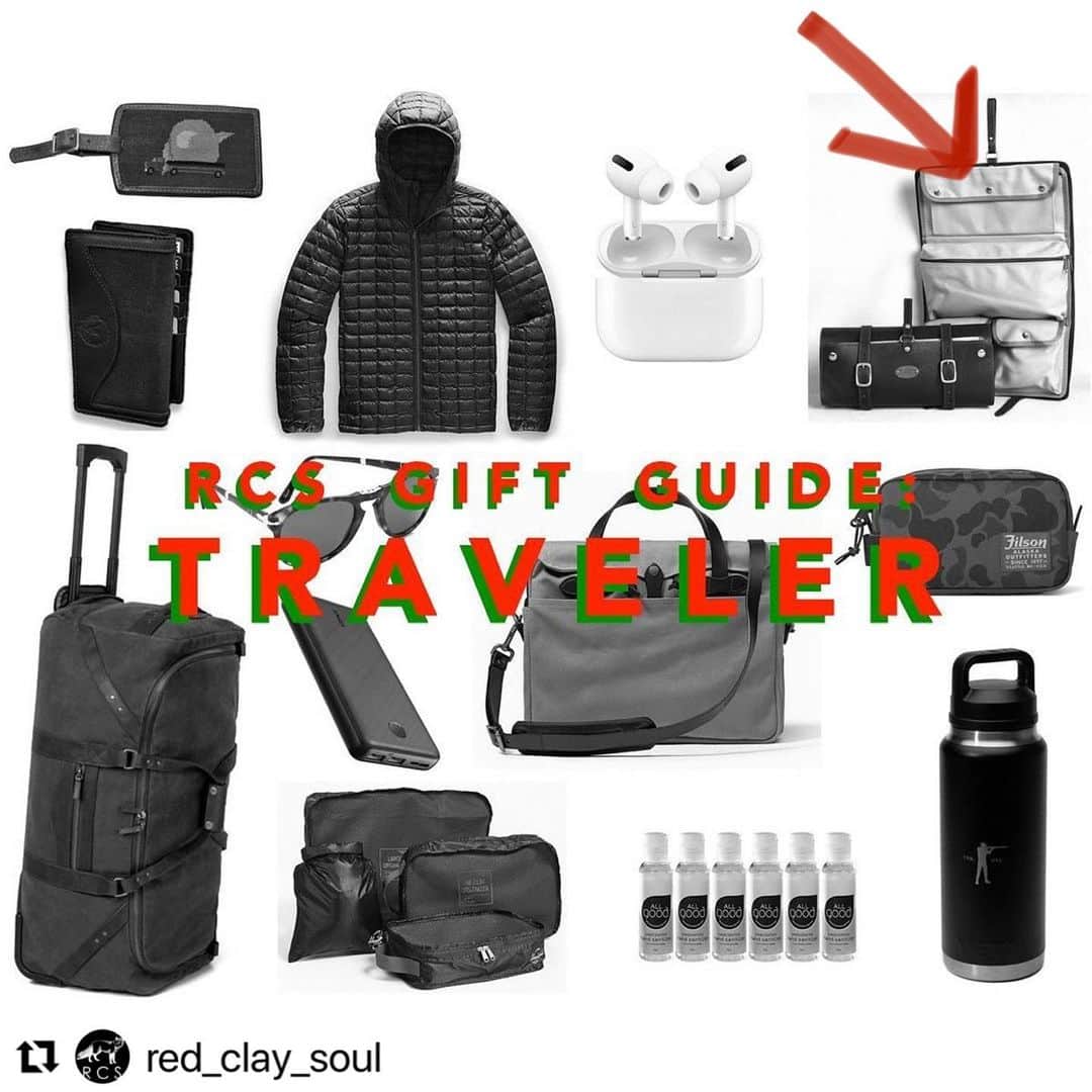 のインスタグラム：「#Repost @red_clay_soul  ・・・On the Blog  RCS Gift Guide #4 - for the traveler. Gifts that work for the on-the-road guy...click the link in bio to see the rundown #giftguide #travel #traveler #christmas #santa #gift #RCSStyle」