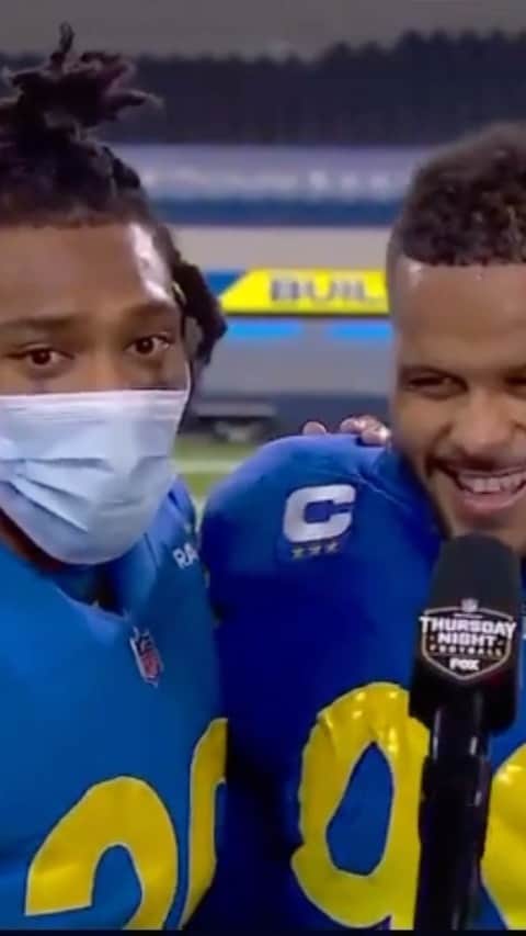 エリン・アンドリューズのインスタグラム：「More from @aarondonald99 after the @rams win on Thursday night @nflonfox @jilliangregory @vtrilling」