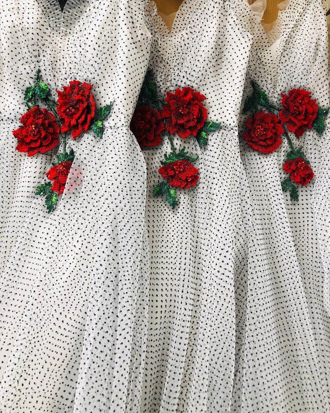 のインスタグラム：「#FBF: the SS19 #Rodarte Polka Dot Rose Gown 🌹 #Rosarte」
