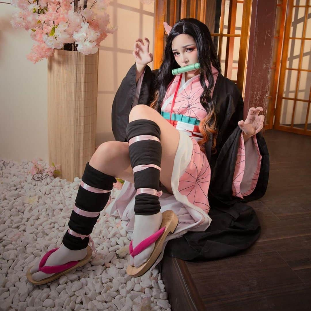 ミミちゃんさんのインスタグラム写真 - (ミミちゃんInstagram)「Throwback xd ! Kimetsu no yaiba is one of my fav manga/anime xd i love nezuko so much hehe ! #cosplay #cosplaygirl #cosplayer #nezuko #nezukocosplay #nezukokamado」12月12日 14時26分 - mimichan.259