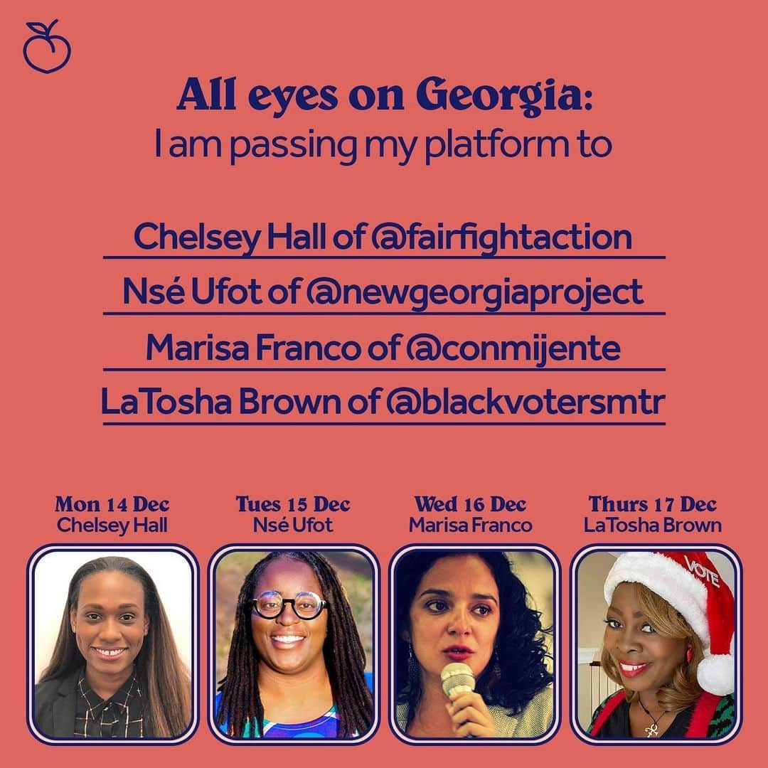 デミ・ロヴァートさんのインスタグラム写真 - (デミ・ロヴァートInstagram)「Early voting begins in Georgia next week and I’m so excited to announce that I’ve partnered with 4 incredible leaders in Georgia and am passing my instagram to them. I can’t wait to see the content that they’ve been preparing to share about the upcoming run off election in Georgia and why it’s so important to get back out there and VOTE!! 🍑💖🗳」12月12日 6時41分 - ddlovato