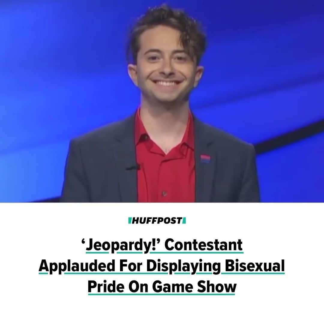 Huffington Postさんのインスタグラム写真 - (Huffington PostInstagram)「LGBTQ rights advocates are applauding a young “Jeopardy!” contestant for using his appearance on the game show this week to make a powerful statement about bisexual erasure. ⁠ ⁠ Tuesday’s episode of “Jeopardy!” ― which had been taped prior to host Alex Trebek’s Nov. 8 death ― featured Cody Lawrence of Sherman Oaks, California, among its contestants. The 28-year-old editor wore a small Bisexual Pride flag pin on the lapel of his blazer during the show. The flag’s design features three stripes in pink, lavender and blue.⁠ ⁠ The pin did not go unnoticed by “Jeopardy!” viewers, who praised Lawrence’s gesture on social media. “It filled my heart with such joy to see you up there so proudly providing bisexual representation,” one person wrote. Added another, “I am a very proud bisexual man and I teared up when I saw your pin!!” ⁠ ⁠ In a series of tweets Tuesday, Lawrence opened up about his decision to wear the pin on national TV. Read his statements in our link in bio! 📝 @curtismwong // 📷 Jeopardy」12月12日 7時01分 - huffpost