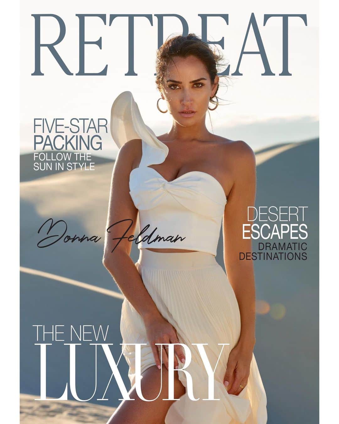 ドナ・フェルドマンのインスタグラム：「New #luxury #magazine #cover just came out . .  Go to https://issuu.com/retreatmagazine/docs/_retreat_issue_20_-_web?fbclid=IwAR0dJ3ESzsWj1Rd6ZANjvgxf51iwx0_ARUvPRSYZNnVjAYerPx3bqaPvsz0 to check out the rest of the story shot by @greghinsdale styled by @whitemonkeystyle and makeup/hair by @willcarrillo #dreamteam for @retreatmagazine #editorial #fashion #luxurytravel」