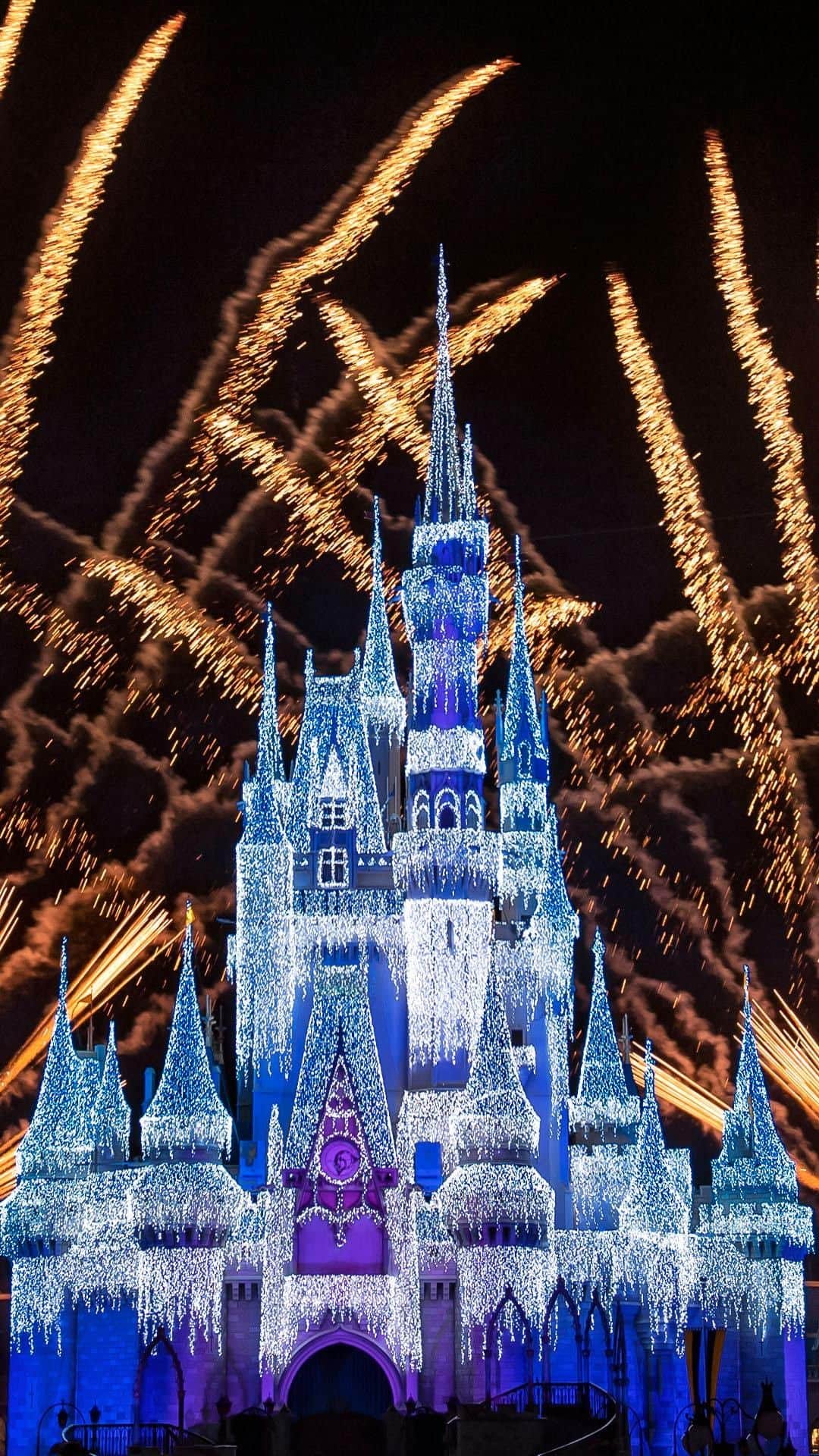 Walt Disney Worldのインスタグラム：「Join Minnie Mouse as she virtually takes us back to years’ past of the sparkling, yuletide fireworks display above Cinderella Castle. Minnie’s Wonderful Christmastime Fireworks is a spectacle that will get you in the spirit for the most festive season of all. Presented by Disney’s #Godmothered a magical holiday comedy streaming on @DisneyPlus. #DisneyMagicMoments 🏰」