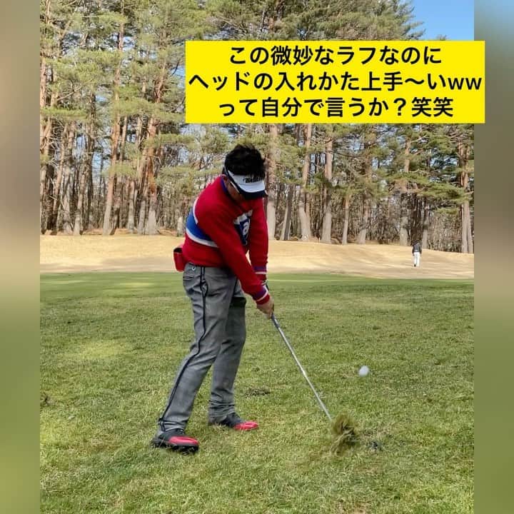のインスタグラム：「ラフで少し水分多いと球が普段より飛ぶのが僕の打ち方　（フライヤーじゃないよ）北海道でのプレー時は関東よりもアイアンが1番手は飛びます。 と、いうことは❗️普段はスピン過多ってこと〜😱 その上、富士桜は標高が高いからキャリーが出るのでこういうラフからのウェッジショットは何気に気を使う。。。。 ホント？　そんなふうに見えてないでしょ笑　　　 ナイスオン👍  ところで「見てみしょう」ってなに？笑  @tampro.golf_diet  @erika._.k89 （撮影） @archivio.official_online  @azasgolf  @bushnellgolf  @razzledazzle.official  #富士桜カントリー倶楽部  #アイアンショット #ウェッジ #フライヤー #あざっすコンペ  【#PleasureGOLF市が尾】 【#三浦辰施】 【#たむプロ】 【#打ちっぱなし】 【#インドアゴルフ】 【#シミュレーションゴルフ】 ・ 【#ティーチングプロ】 【#ゴルフコーチ】 ・ 【#ゴルフスイング】 【#ゴルフレッスン】 【#ゴルフレッスン動画】 【#golfnetTV】【#Gridge】 ・ 【#ゴルフ】【#golf】【#골프】 ・ 【#ゴルフ初心者】【#ゴルフバカ】 ・ 【#ゴルフウェア】 【#アルチビオ】【#archivio】 【#ブッシュネル】【#azasgolf】 ・ 【#ダイエッターさんと繋がりたい】 【#2年間で60キロのダイエットに成功したプロゴルファーの生活 】」