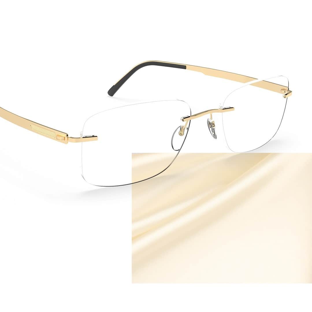 シルエットのインスタグラム：「Who can resist the allure of pure gold, glistening in the light? Silhouette’s Elegance collection is resplendent in a 23-carat multi-layered gold coating. Featuring: Venture 5554⁠ .⁠ .⁠ .⁠ #silhouetteeyewear #tryitwearitloveit #eyeweardesign #luxuryeyewear #fashioneyewear #opticalframes」