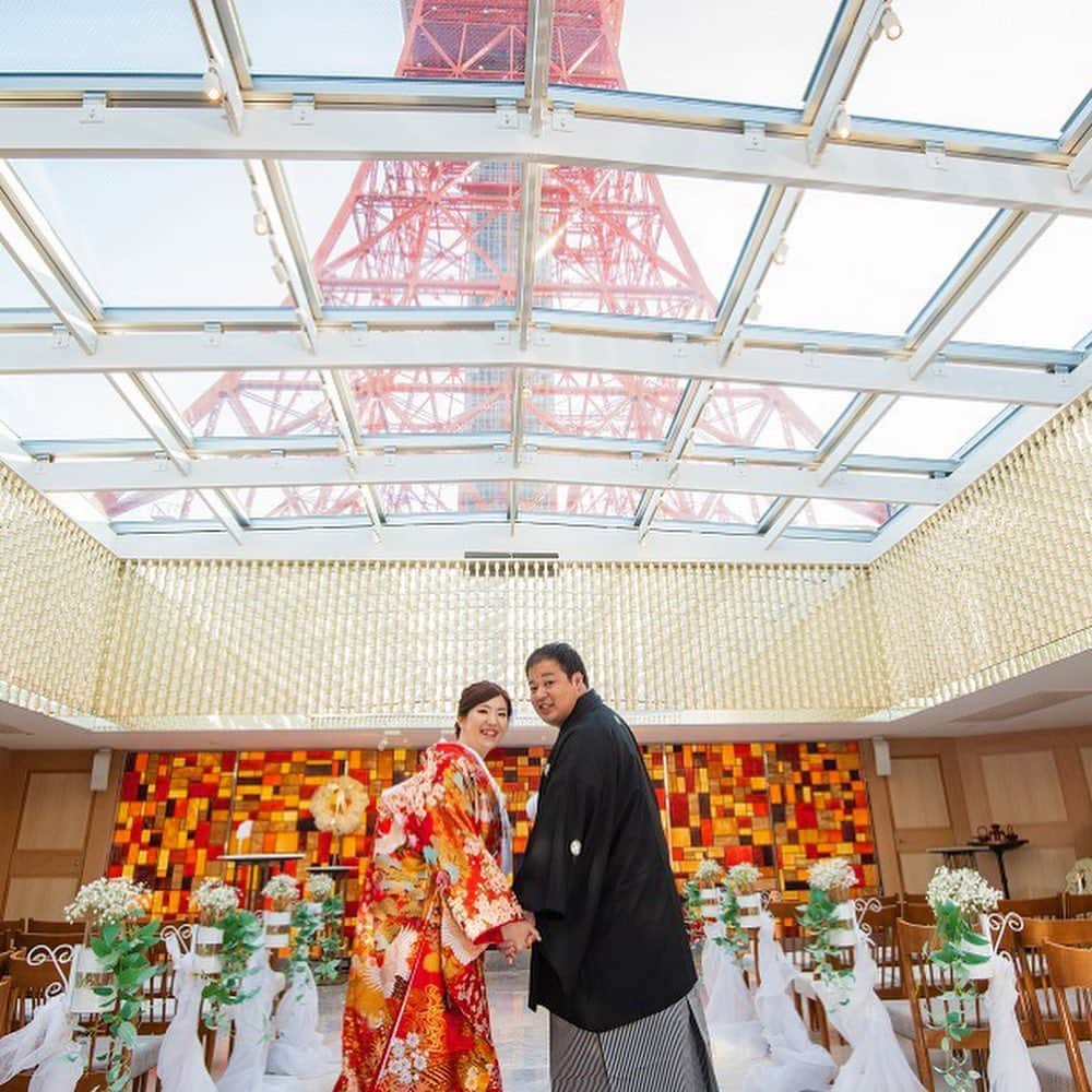 東京タワーの麓の結婚式のインスタグラム