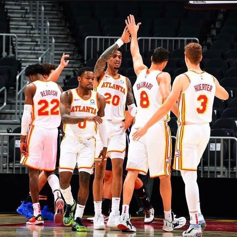 ダニーロ・ガリナリのインスタグラム：「⛹️‍♂️✅ First preseason match is gone, let’s continue knowing each other. #TrueToAtlanta #NbaPreseason」