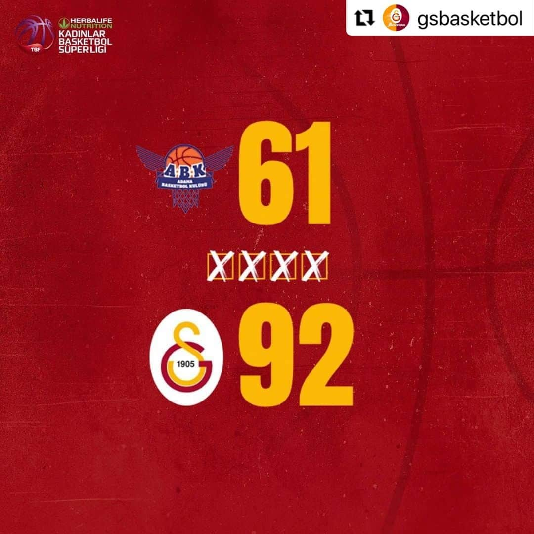 ガラタサライSKさんのインスタグラム写真 - (ガラタサライSKInstagram)「Üst üste 11. galibiyetimiz! 💪✊👊  Maç sonucu  Adana Basketbol 61 - 92 Galatasaray  Tebrikler #SarayınSultanları! 🟡🔴👑  #ADNvGS」12月12日 21時35分 - galatasaray