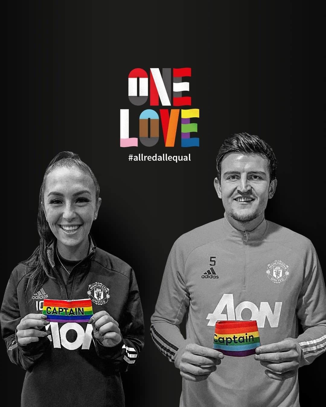 マンチェスター・ユナイテッドさんのインスタグラム写真 - (マンチェスター・ユナイテッドInstagram)「©️ Both of our club captains will proudly wear the rainbow captain's armband this weekend 🏳️‍🌈 ❤️ #RainbowLaces 🤝 #allredallequal 🔴 #MUFC」12月12日 22時01分 - manchesterunited