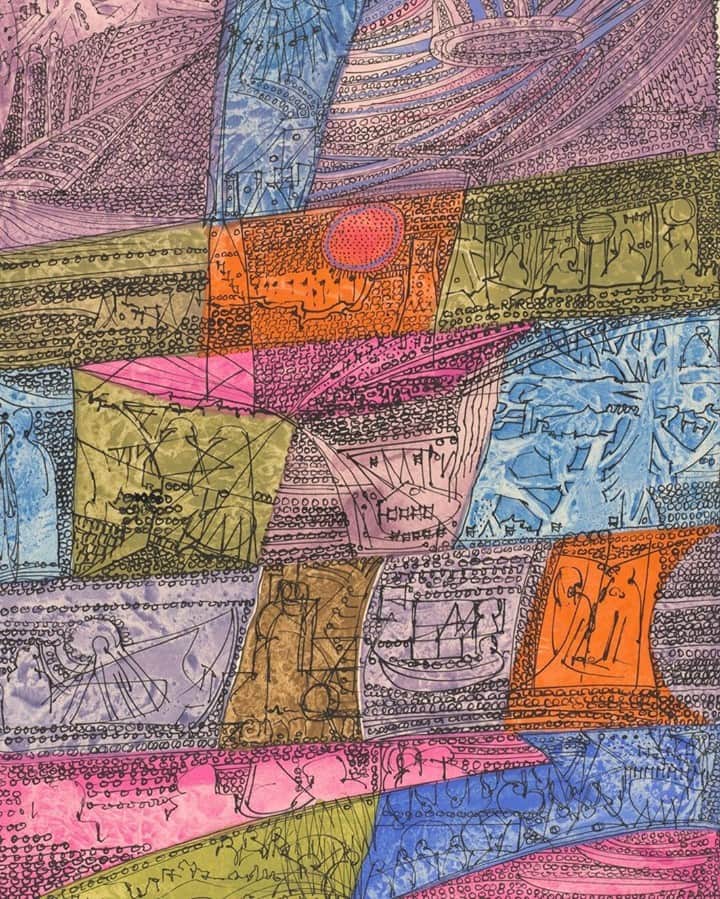 ニューヨーク近代美術館のインスタグラム：「“The American public must have bigness. OK. But I stick to my own need and prefer to work small scale,” #SonjaSekula wrote to her dealer Betty Parsons in 1956.  The portable medium of drawing allowed the artist, who struggled with mental illness, to continue to work as she traveled back and forth between New York and her native Switzerland, where she received treatment. This transatlantic journey is alluded to in this work’s title and in the ship that appears in one of its interior frames. Together, these jewel-toned zones suggest a narrative, as one might find in the panes of a stained-glass window.  Curator Samantha Friedman (@themodernistandthepost) shares her insights on 10 essential works from our exhibition "Degree Zero: Drawing at Midcentury," on view through February 6. Discover her picks at the link in our bio. --- [Sonja Sekula. "The Voyage." 1956. Ink and watercolor on paper] #MoMACollection #Drawing」