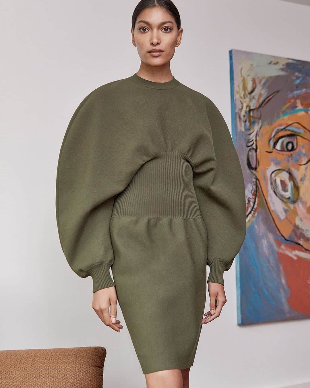 Saks Fifth Avenueのインスタグラム：「THE NEW KNITS: Why blend in when you can stand out in @bottegaveneta's sculptural knit dress. #SaksItList」