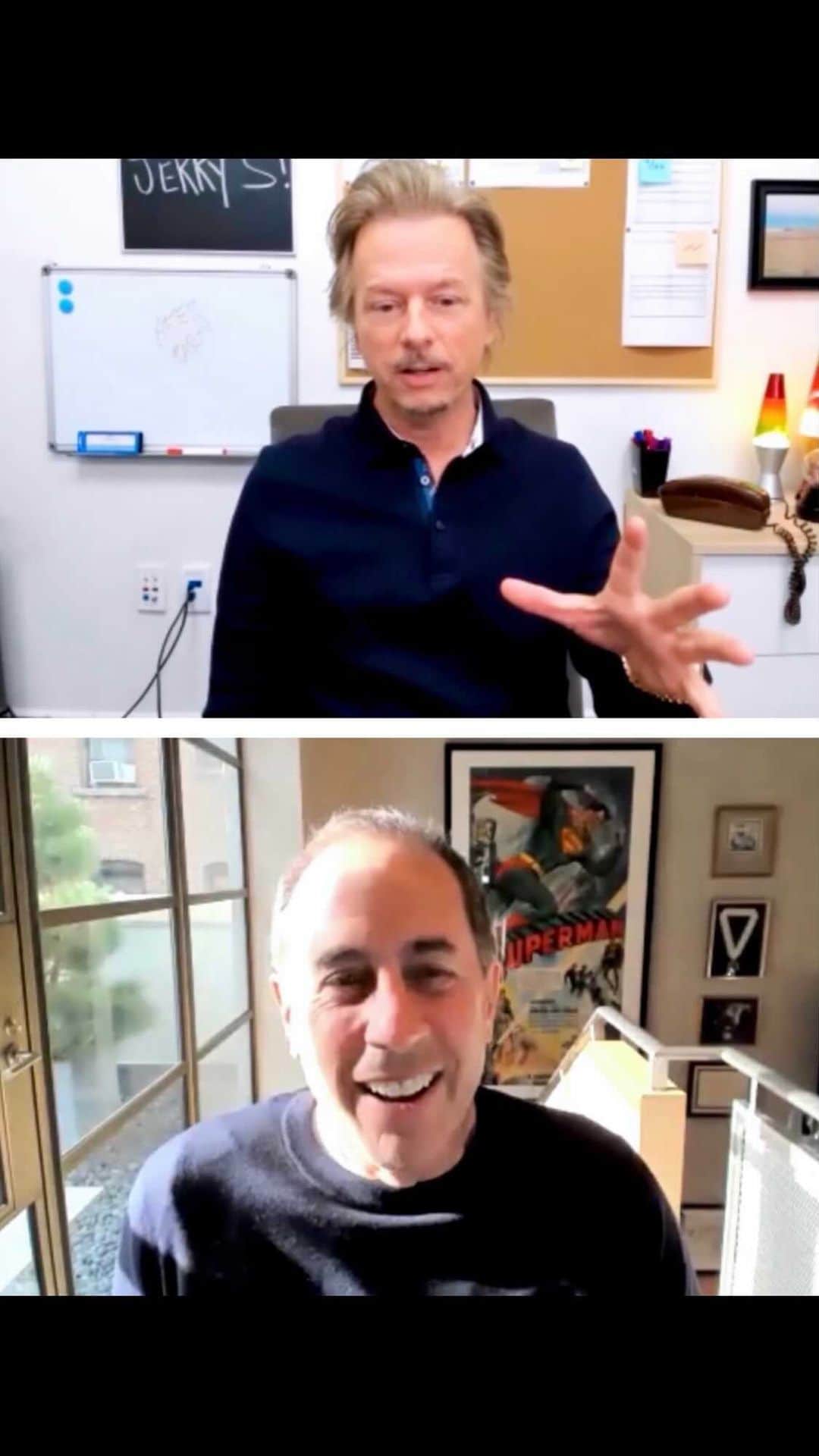 デヴィッド・スペードのインスタグラム：「Jerry and I are still talking if you can believe it. His book is called “Is This Anything” @jerryseinfeld #inthebunker @netflixisajoke」