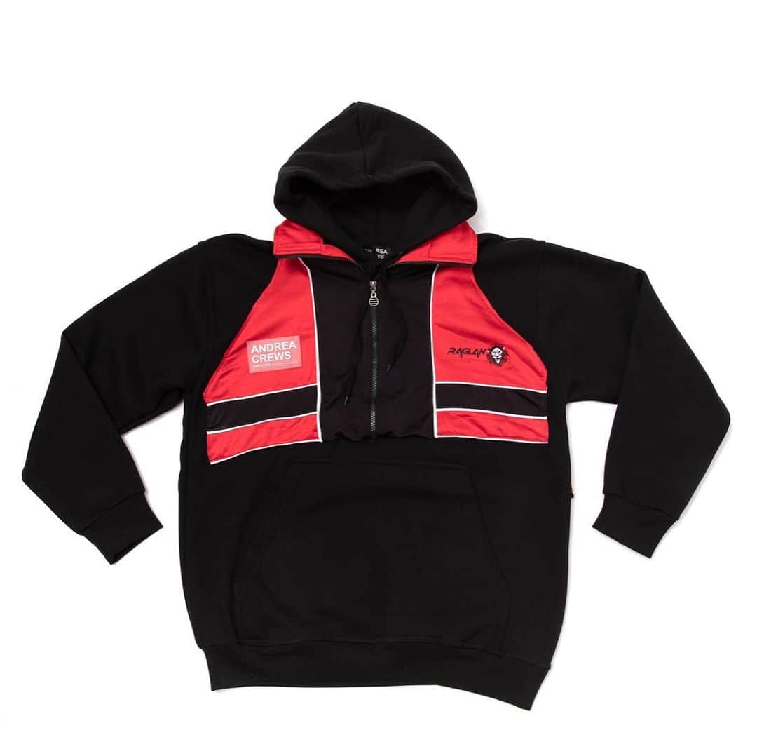 のインスタグラム：「RED TRACK HOODIE   #andreacrews #iamandreacrews #upcycleyourself #upcyclingfashion #hoodiestyle #joggingstyle #upcyclingclothing」