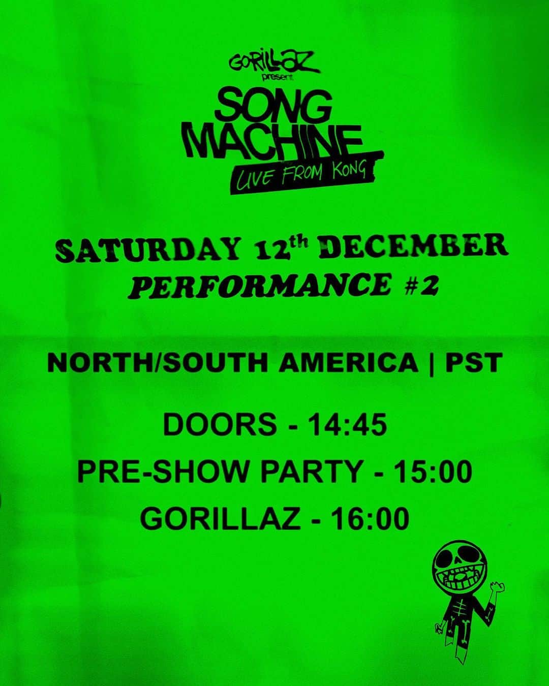 Gorillazさんのインスタグラム写真 - (GorillazInstagram)「WHO'S READY FOR PERFORMANCE #2 TONIGHT? Here is your schedule 💫 Swipe for your special guests 👀  It’s not too late to get tickets! Grab yours now at gorillazlivenow.com  #SONGMACHINELIVE」12月13日 3時32分 - gorillaz