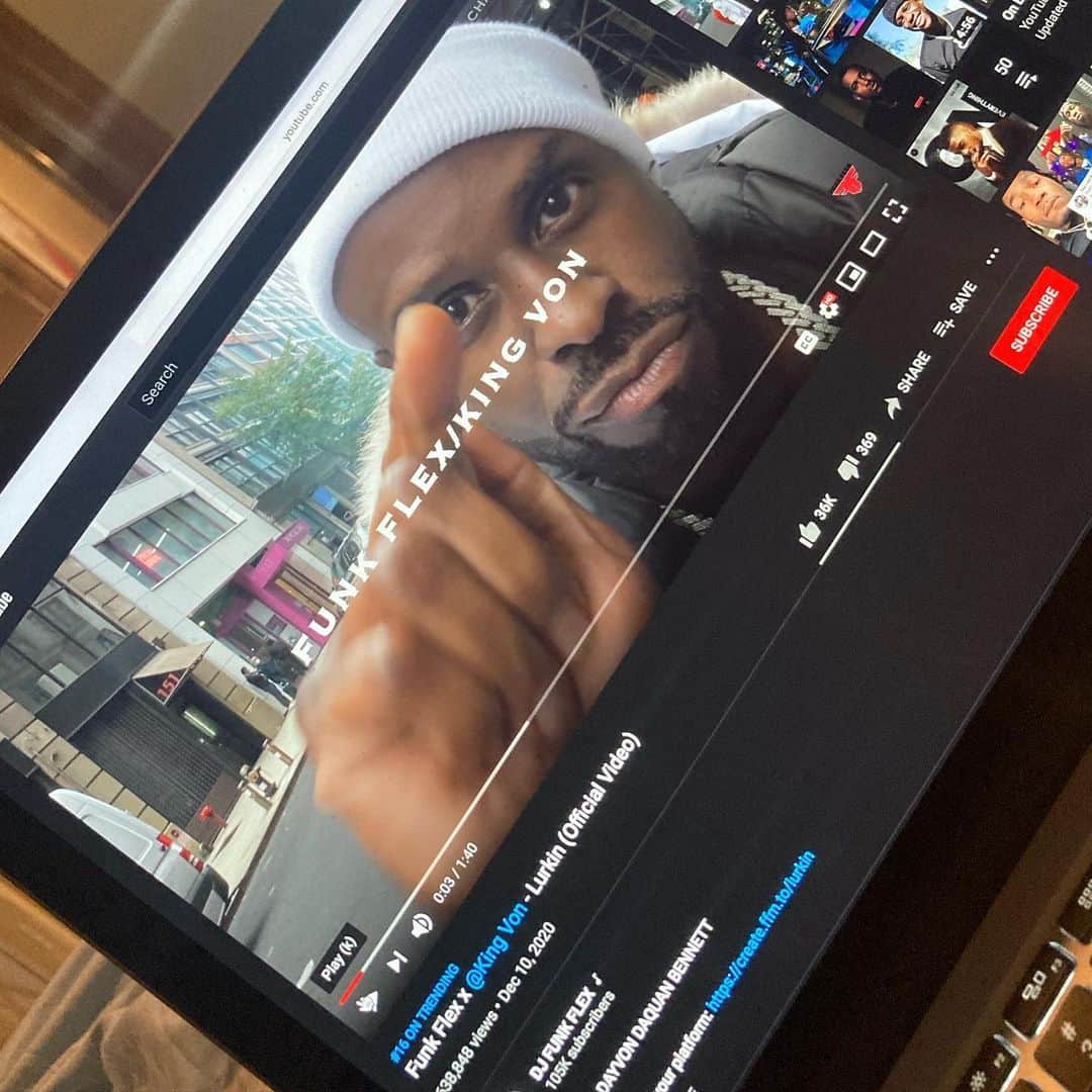 ファンクマスター・フレックスのインスタグラム：「2 MILLION VIEWS! TRENDING #11 @YOUTUBE WORLDWIDE!!!! LYOR!!!!! KELLY!!!! @TUMABASA !!!!! LOVE YALL!!! MY TALK ON THAT RADIO TONIGHT WILL BE LEGENDARY!!!!  MIGHT PLAY A FEW SONGS OFF MY ALBUM TONIGHT!!!!  NEXT SONG OFF MY ALBUM: @FUNKFLEX X @FIVIOFOREIGN_8FS  @INFLEXWETRUST FILMS AND RECORDS」